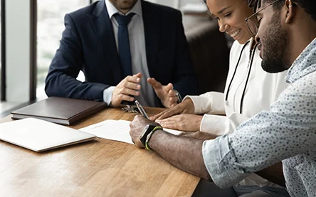 People meeting and signing